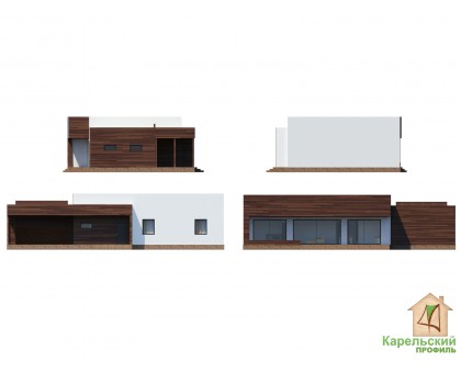 Комплект одноэтажного дома в стиле модерн по проекту «Ауринко» 181 м2