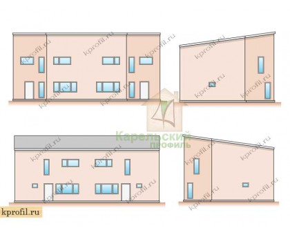 Комплект двухэтажного дома "Дуплекс" 211 м2