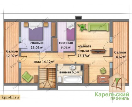 Комплект мансардного дома "Косалма-2" 231 м2