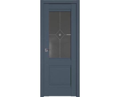 Дверь межкомнатная Profil Doors 2U (Антрацит) стекло графит прозр. фьюзинг/графит