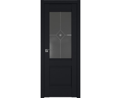 Дверь межкомнатная Profil Doors 2U стекло графит прозр. фьюзинг/графит