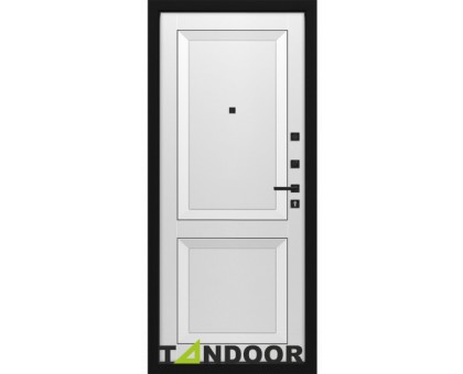 Входная дверь TanDoor Деканто черный букле - белый/серый бархат